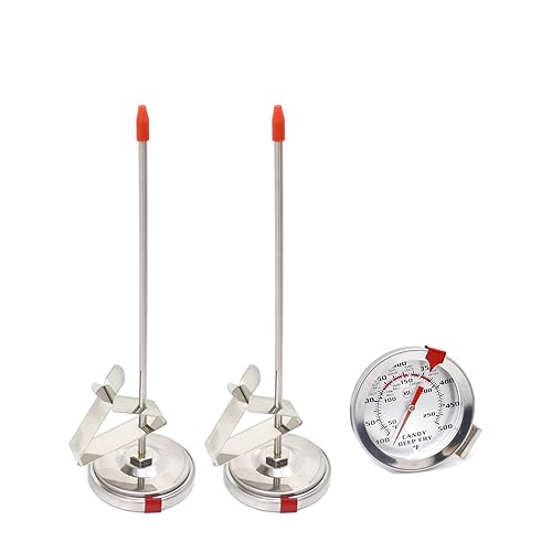 Miniatura 2 de Termómetro para freír aceite de caramelo con clip (paquete de 2 y sonda de 8 pulgadas, el mejor termómetro de caramelo para hacer dulces, ollas
