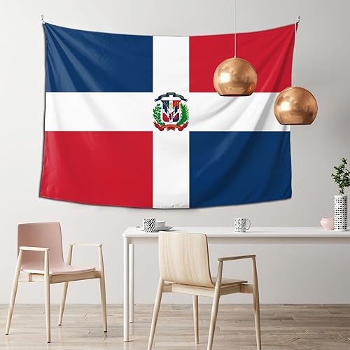 Miniatura 3 de LIFANGMI Tapiz de la bandera de la República Dominicana de 60 x 40 pulgadas, tapiz decorativo para dormitorio, sala de estar, dormitorio
