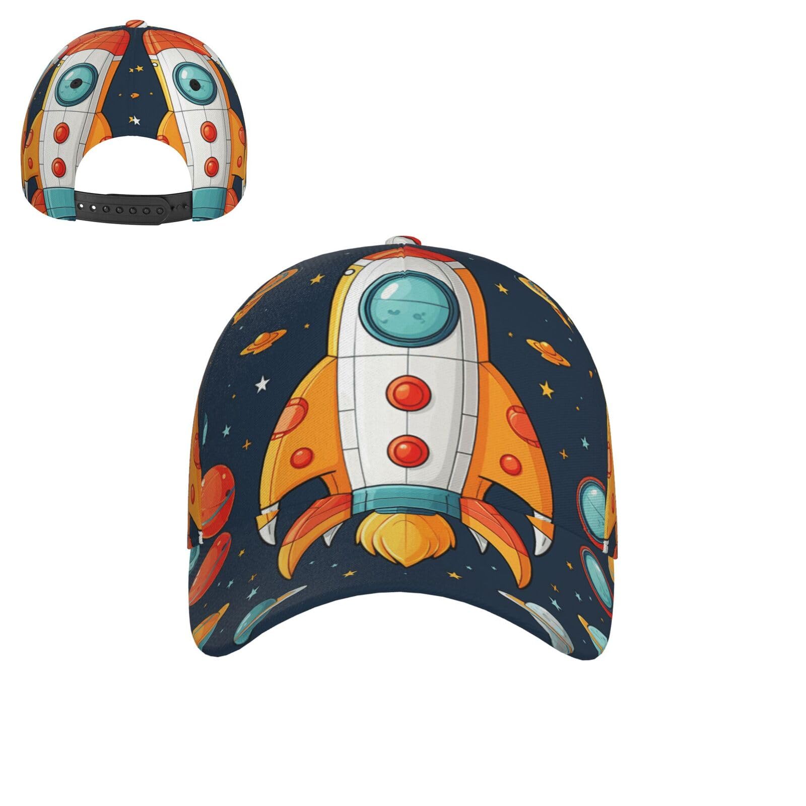Toxocmdkle Unisex Rocket Clipart Space Ship Baseball Cap Dad Hat For Men Hat Golf Adjustable Baseball Hats Trucker Cap