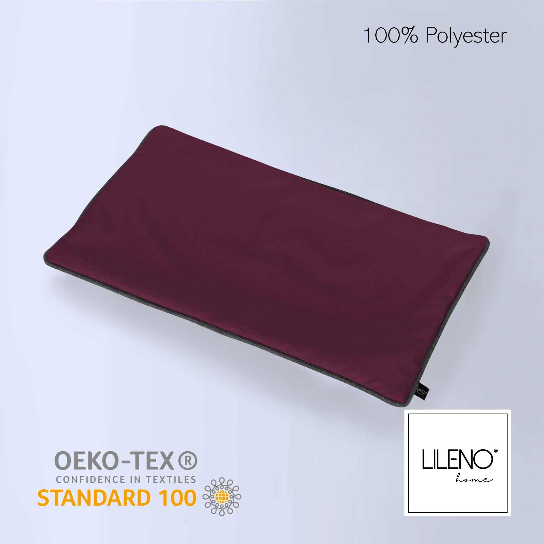 LILENO HOME Kissen 50x30 cm [2er Set] - Wasserabweisende Kissenhülle Brombeere (ohne Füllkissen) - Kissenbezug wasserfest als Gartenkissen oder Dekokissen - Kissenhülle Indoor und Outdoor