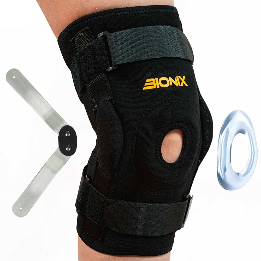 Bionix Hinged Knee Brace Men – Knee Support for Men & Women, ACL Knee Brace for Meniscus Tear, Patella Hinged Knee Support, Arthritis Hinged Knee Brace, Running & Sports Knee Support(Black, Small)