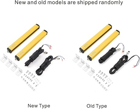 Light Curtain Sensor Switch, Safety Light Grating Security Device 24VDC Safety Grating Punching Machine Protector & Sensing Aluminum Light Screen Sensor for Forging Machine Tools