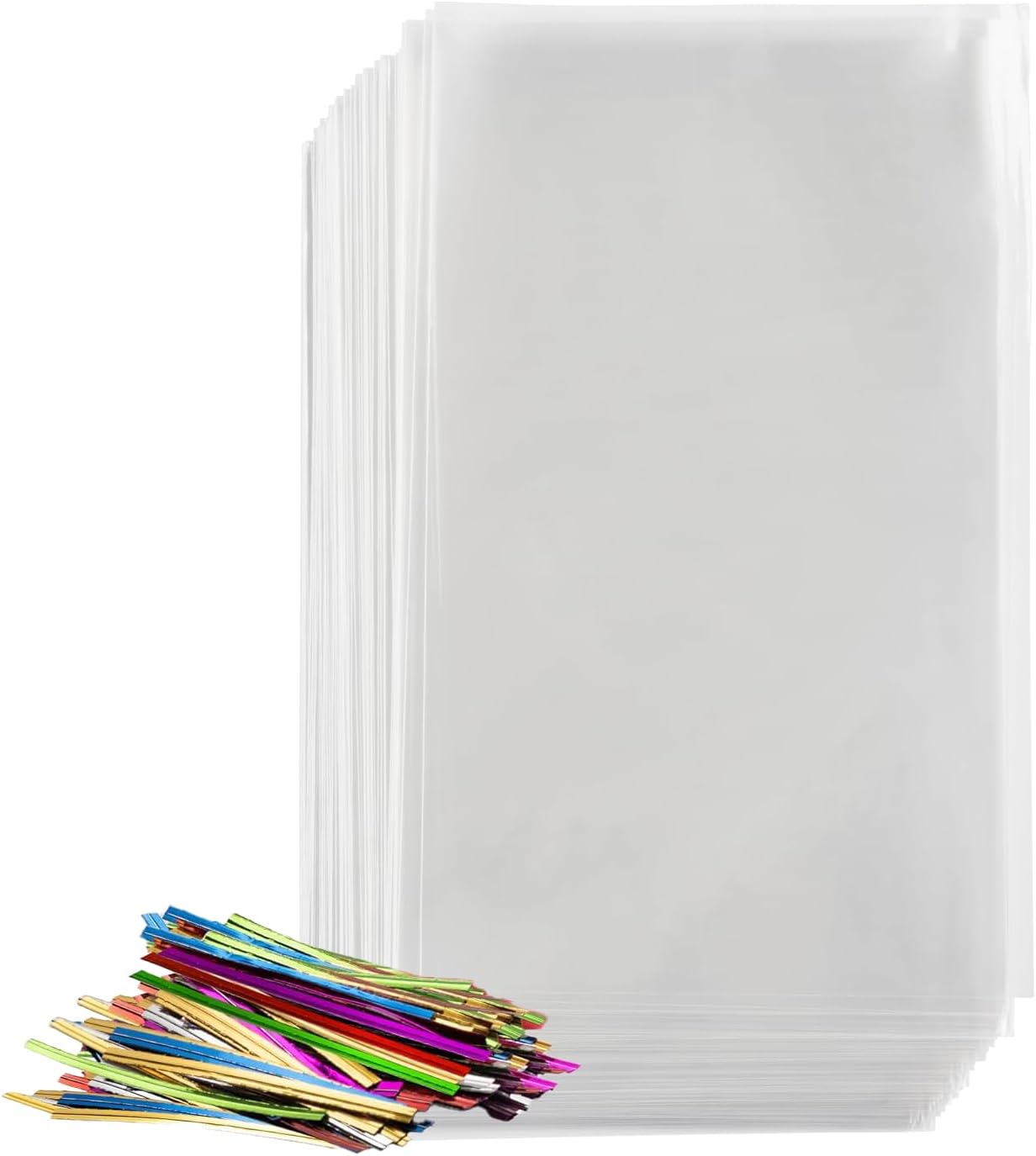 Prestee 200 Pack Clear Plastic Cellophane Bags with Twist Ties - 4x6 Inch Bulk Clear Gift Bags for Favors, Candy, Cookies - Food Safe Goodie Bags with Ties, Suitable for Baby Showers, Parties, Events