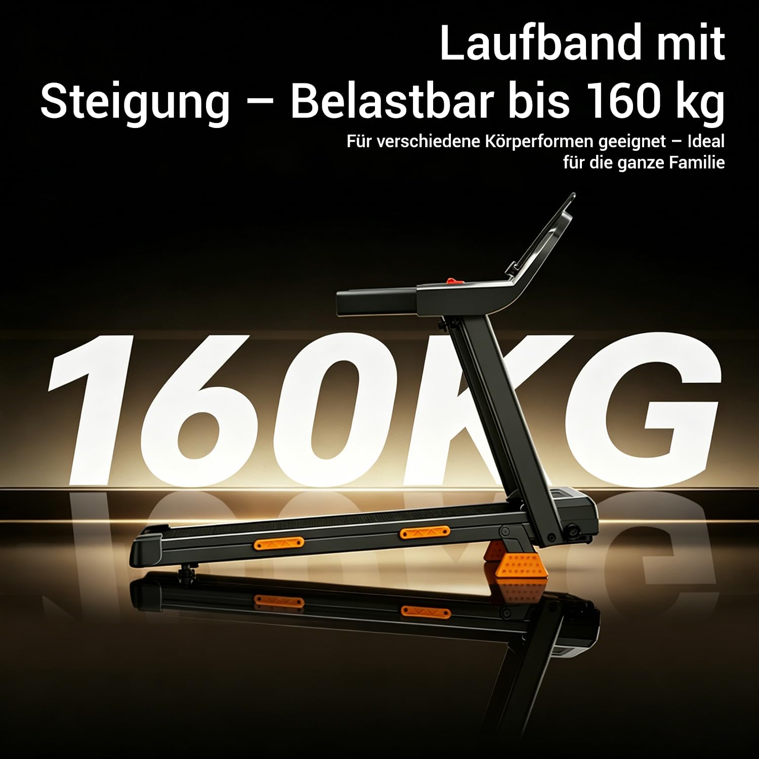 LONTEK Laufband für Zuhause Klappbar mit Steigung 15%, Laufbänder 12KM/H, Treadmill for Home mit 3,0-PS-Motor und LED-Anzeige, 136KG