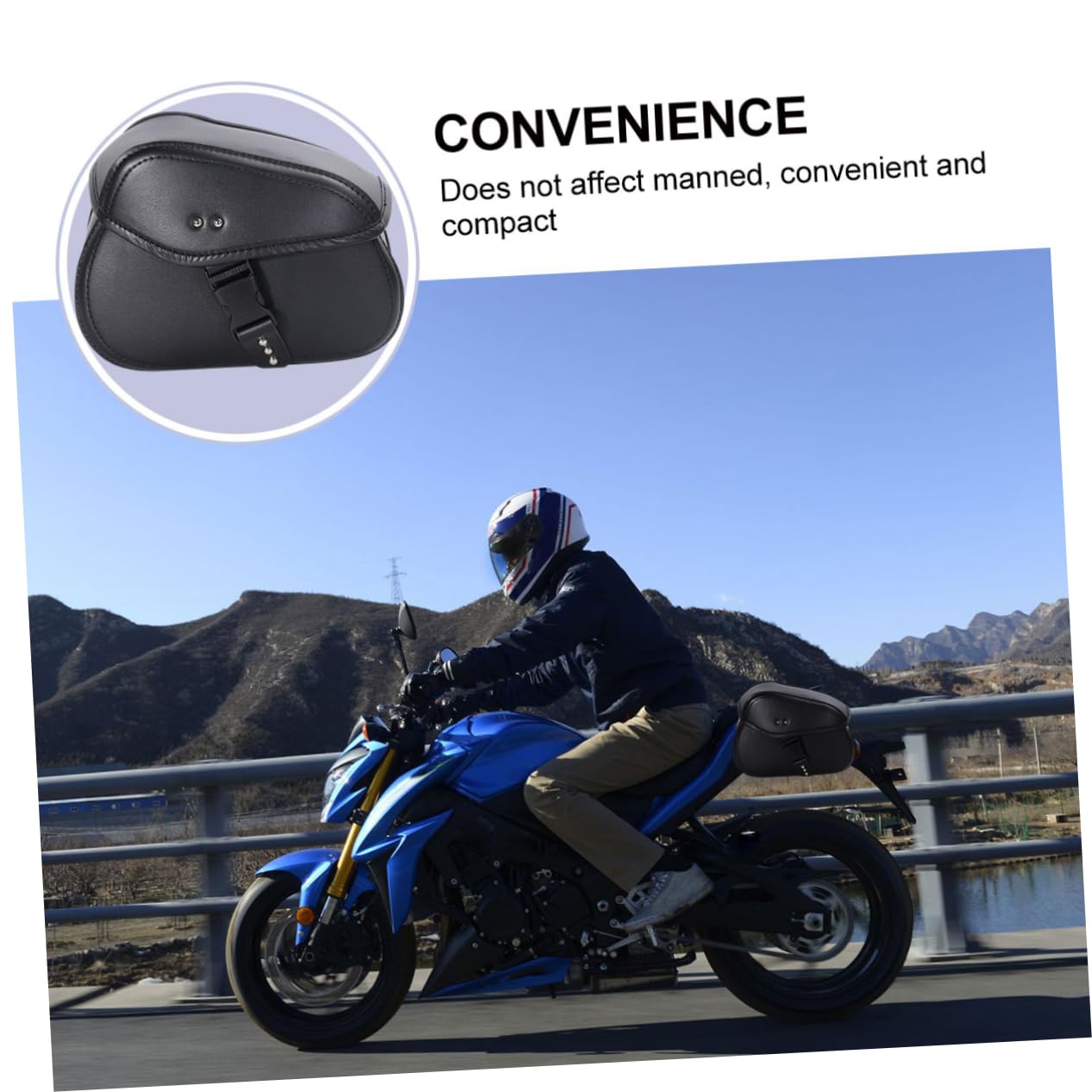 Borsello Moto in Pelle Pu Doppio Tasche Spaziosi Design Elegante per Attività Esterne