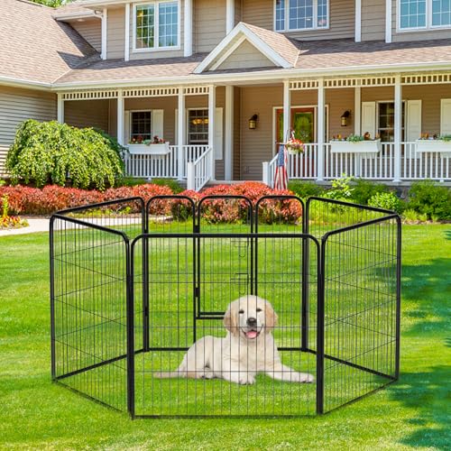 Image of BestPet | Dog Playpen Extender | 32 Inch, 2 Panels | Heavy Duty Metal Pet Exercise Pen | Indoor Outdoor Fence Panels | Rust-Resistant, Removable, Tool-Free Setup | Anti-Skid, Expandable Design