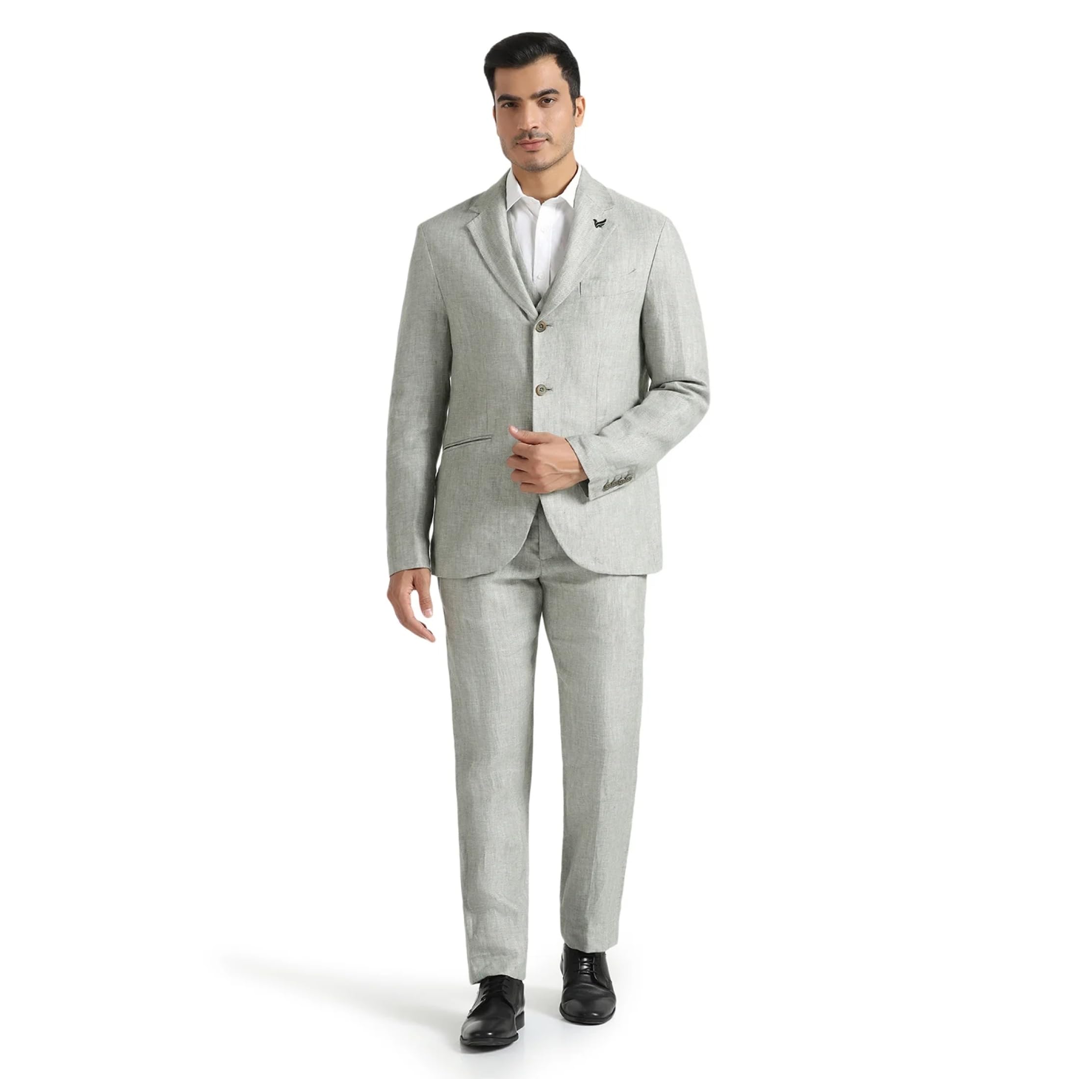 blackberrys Men's Slim Fit Textured Three Piece Suits-picture-50