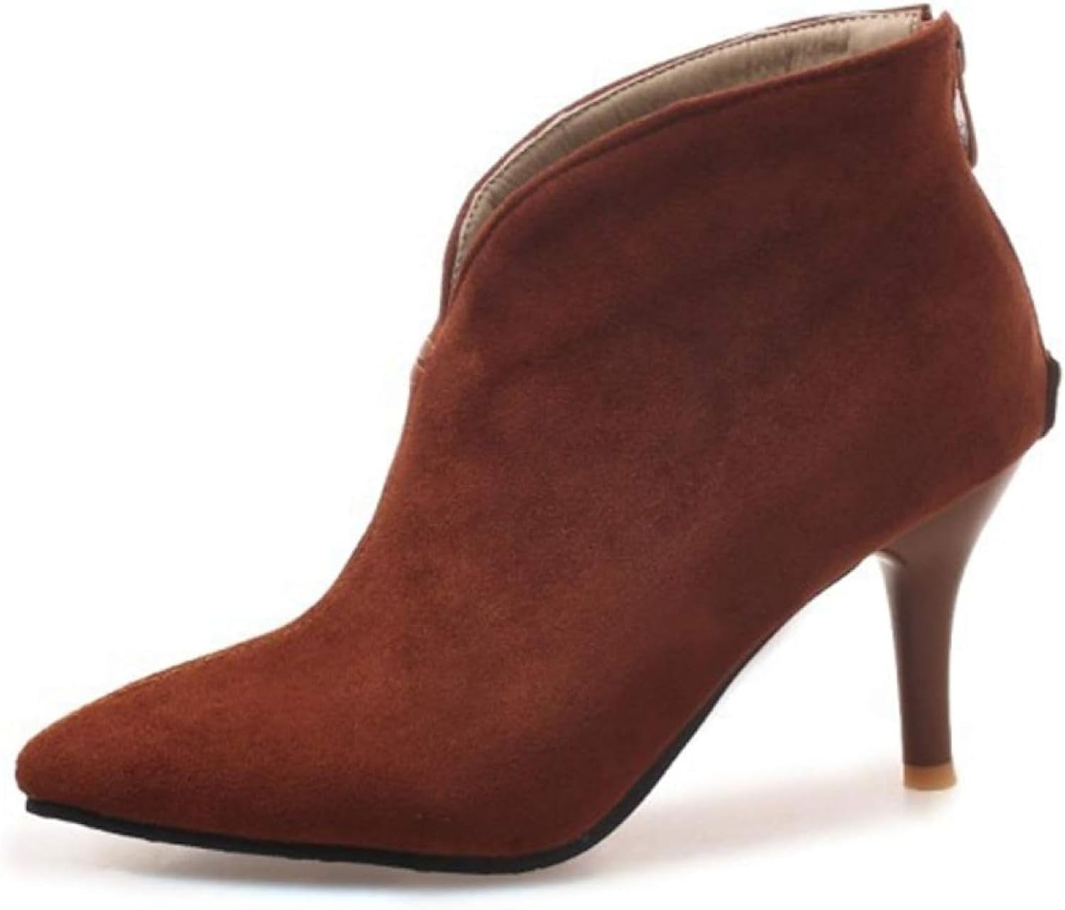 [DOZOGU] バックファスナー ブーティー 大きいサイズ 歩きやすい スエード 結婚式 美脚ブーツ 黒 21cm~28cm 二次