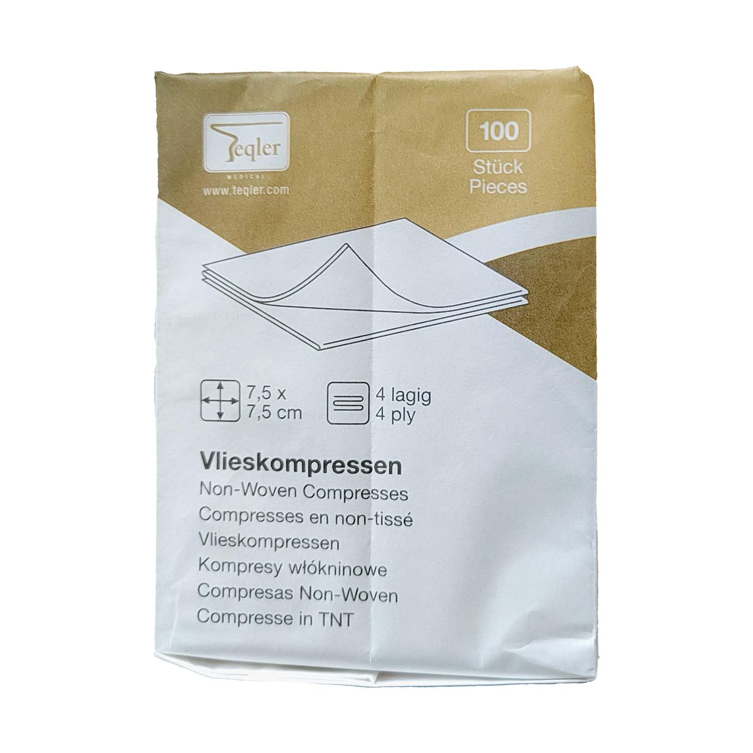  Unsterile Teqler Vlieskompressen für Hausarztbesuche 7,5 x 7,5 cm
| Unsterile Teqler Vlieskompressen für Heilpraktiker 