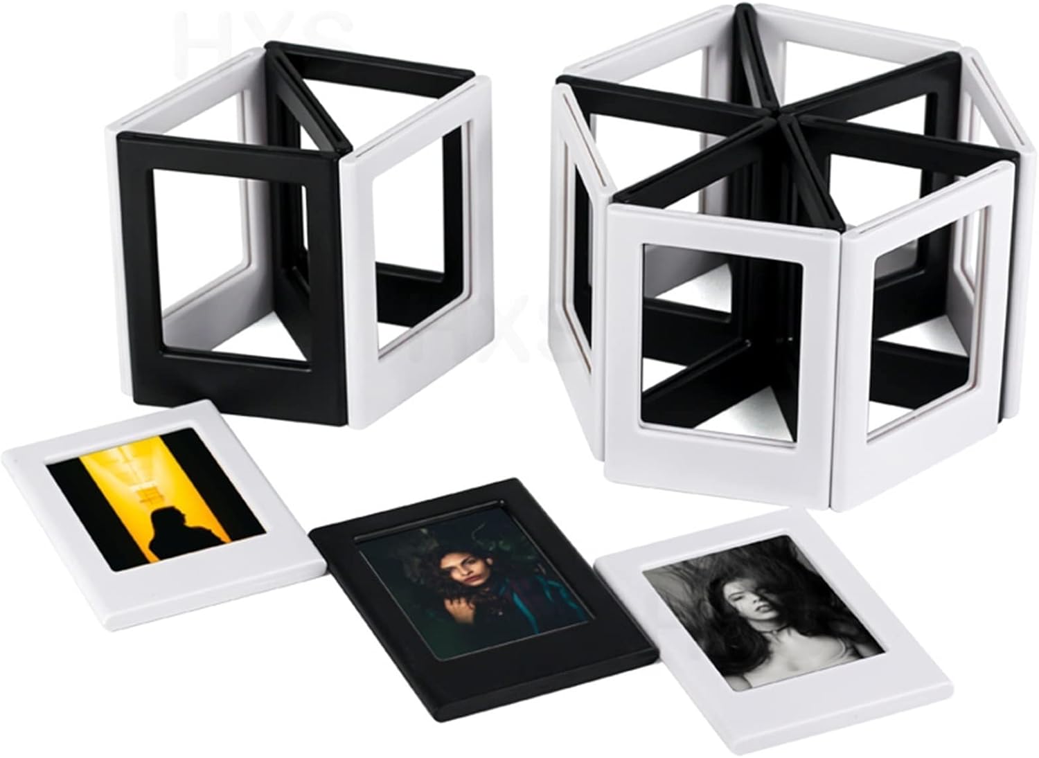 phoframe Magnetic Photo Frames for Mini Film Papers Double Sided Fridge Picture Frame Magnets Children Artwork Frames picture frames(5pcs All White)