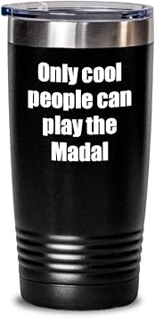 EzGift Funny Madal Player Tumbler Musician Gift Idea Gag Insulated With Lid Stainless Steel Cup Black 20 Oz