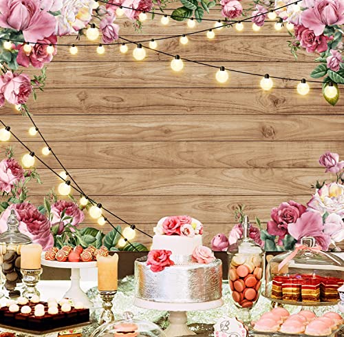 Fondo Fotográfico Floral Madera Rústica 7x5FT miniatura 3