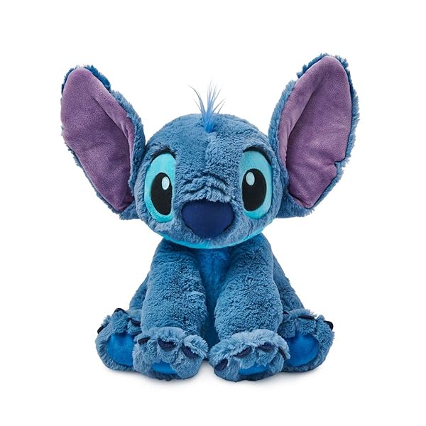 Disney Store Official Stitch Medium Soft Toy for Kids, Cuddly Character with Fuzzy Texture and Embroidered Details, Flexible Floppy Ears, Disney Plushy Suitable for All Ages.