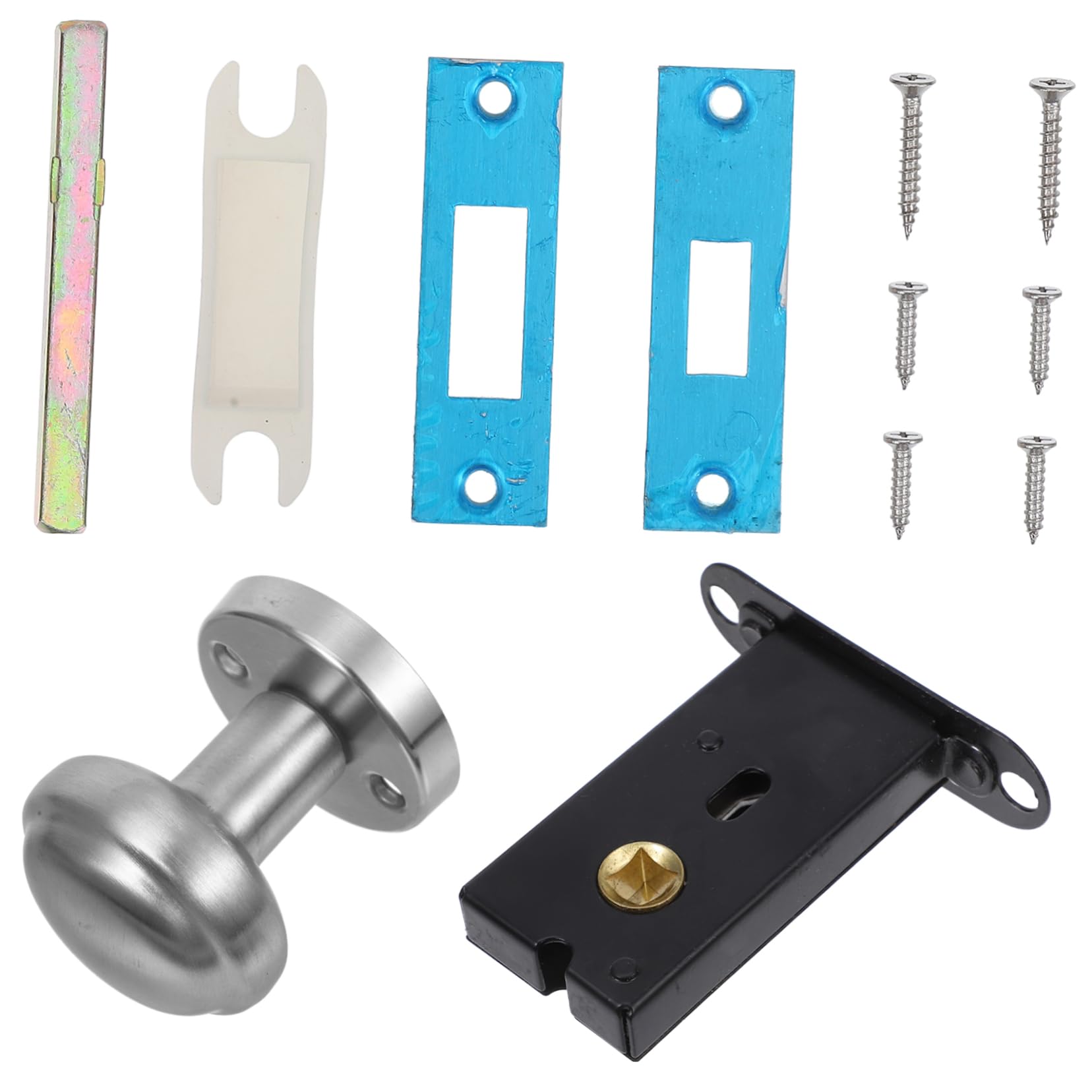 Poignée de porte intérieure passage SHINEOFI serrure bouton inox sans clé maison
