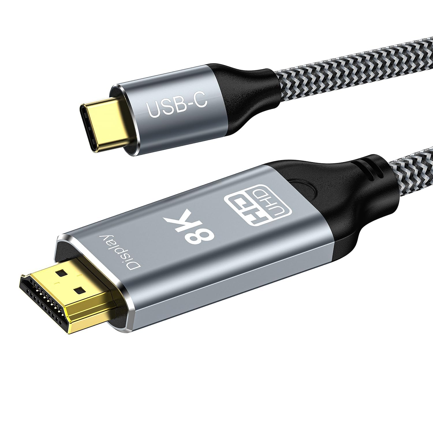 USB C auf HDMI 2.1 Kabel 3M 8K@60Hz, USB Typ C zu HDMI 8K UHD Kabel HDR HDCP 2.3 Thunderbolt 4/3 kompatibel für iPhone 15 Pro MacBook Pro/Air, iPad Pro/Air, Galaxy S23, TV, HUAWEI, Tablet