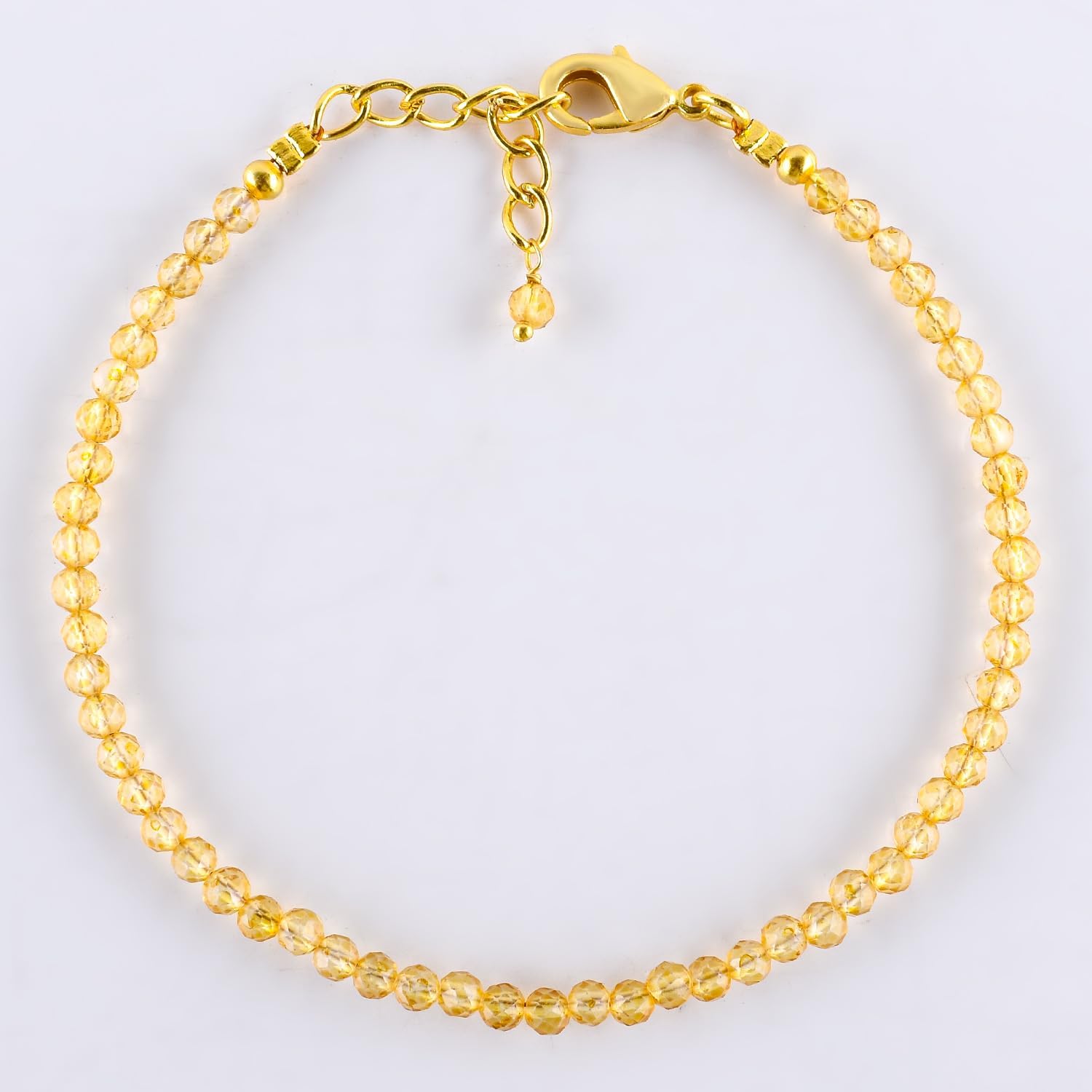 Natural Gemstone Micro Beads Dainty Bracelet Jewelry for Women, Birthstone, Chakra Energy Crystals, 14k Gold Plated Chain 8 inch Adjustable - Image 4