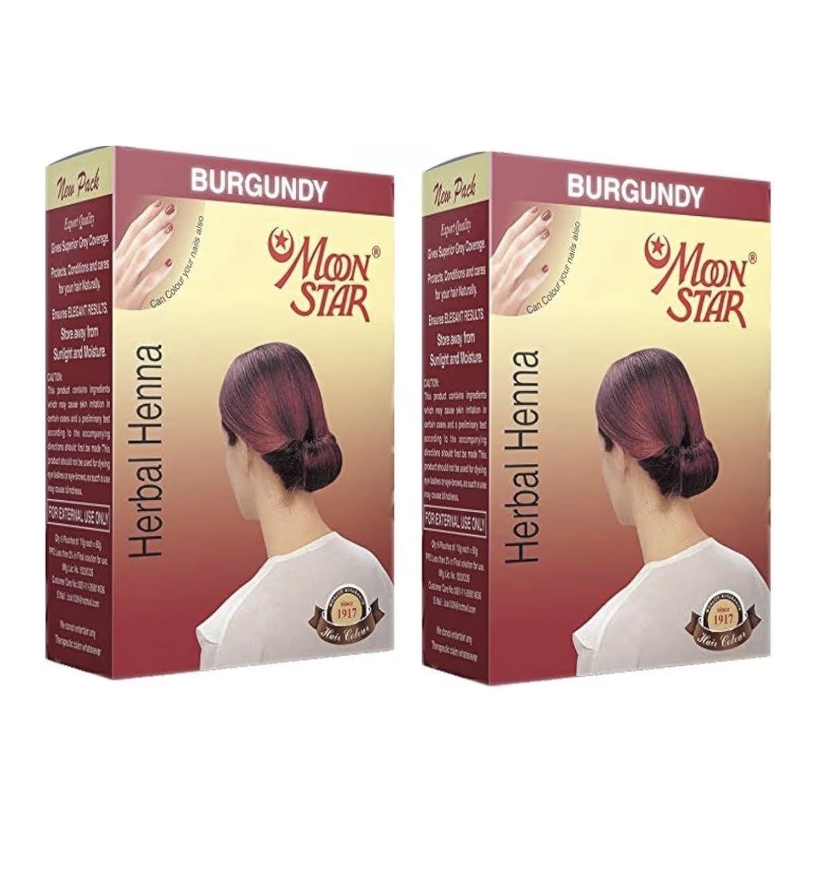 Moon Star Herbal Henna Hair Colour, Burgundy, Pack of 12-image-25