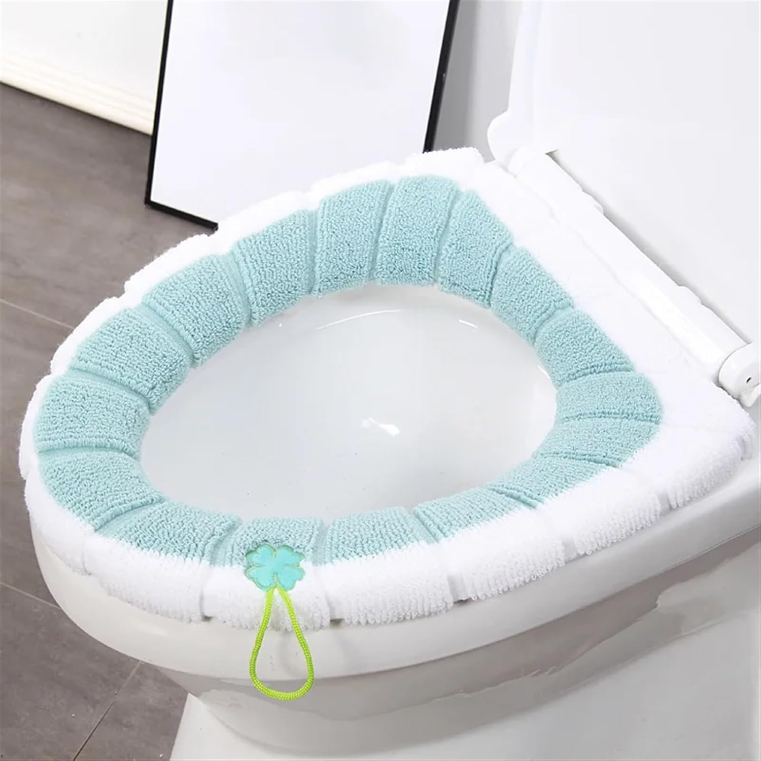 Warm Comfy Toilet Seat Cover Bathroom Toilet Seat Closestool Washable Soft Warmer Mat Cover Pad Cushion (Size : Green)