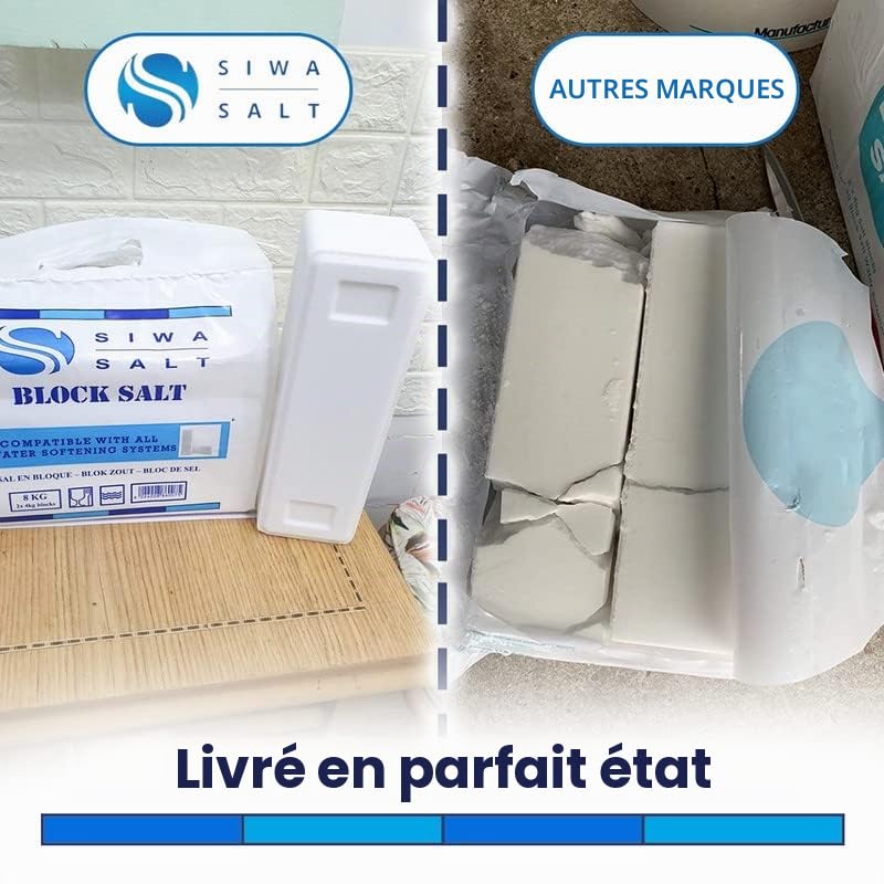 Bloc Adoucisseur d'eau salée 3 x 8 kg | pour Harveys Twintec Kinetico & tous adoucisseurs d’eau salée. -