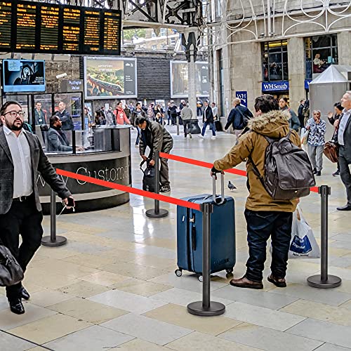 Absperrständer Personenleitsystem 3 Meter, Absperrpfosten, 2 Stück Absperrpfosten Abgrenzungspfosten, Ausziehbare Barriere