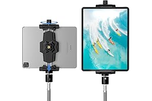 iPad and Phone Tripod Mount Adapter with Ball Head, iPad Holder for Tripod