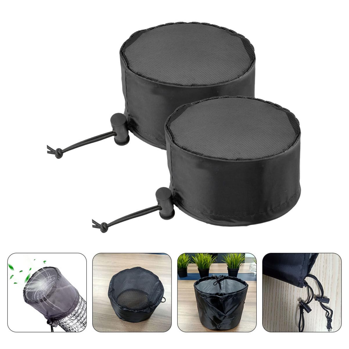Warmhm 2pièces Couvercle de Filtre de Conduit Aération Accessoires pour Tentes de Culture Housse pour Tente de Culture Filtre de Ventilation avec