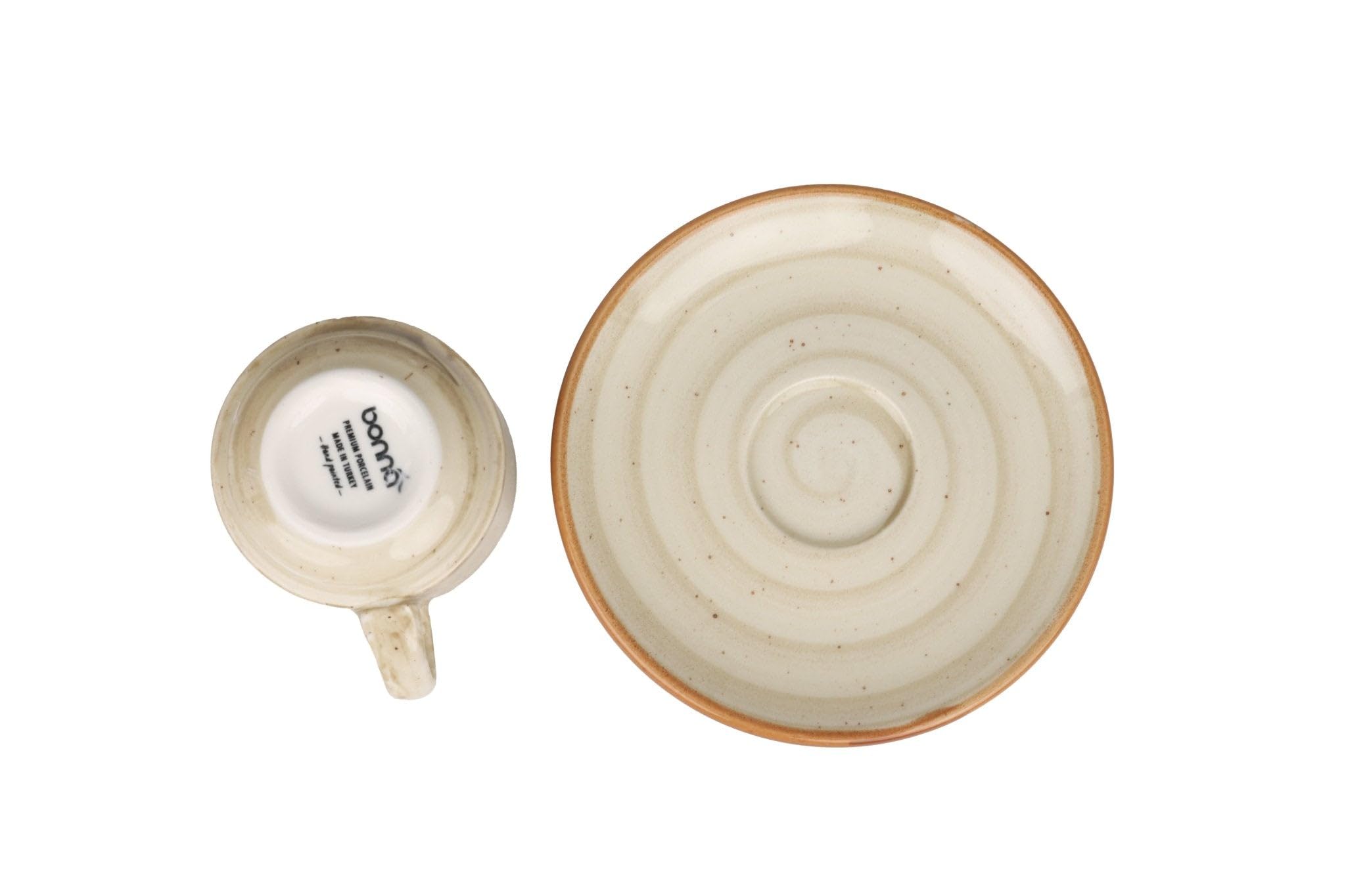 Bonna Aura Terrain - Espressotassen und Untertasse - 80 cc - Porzellan - 6er set