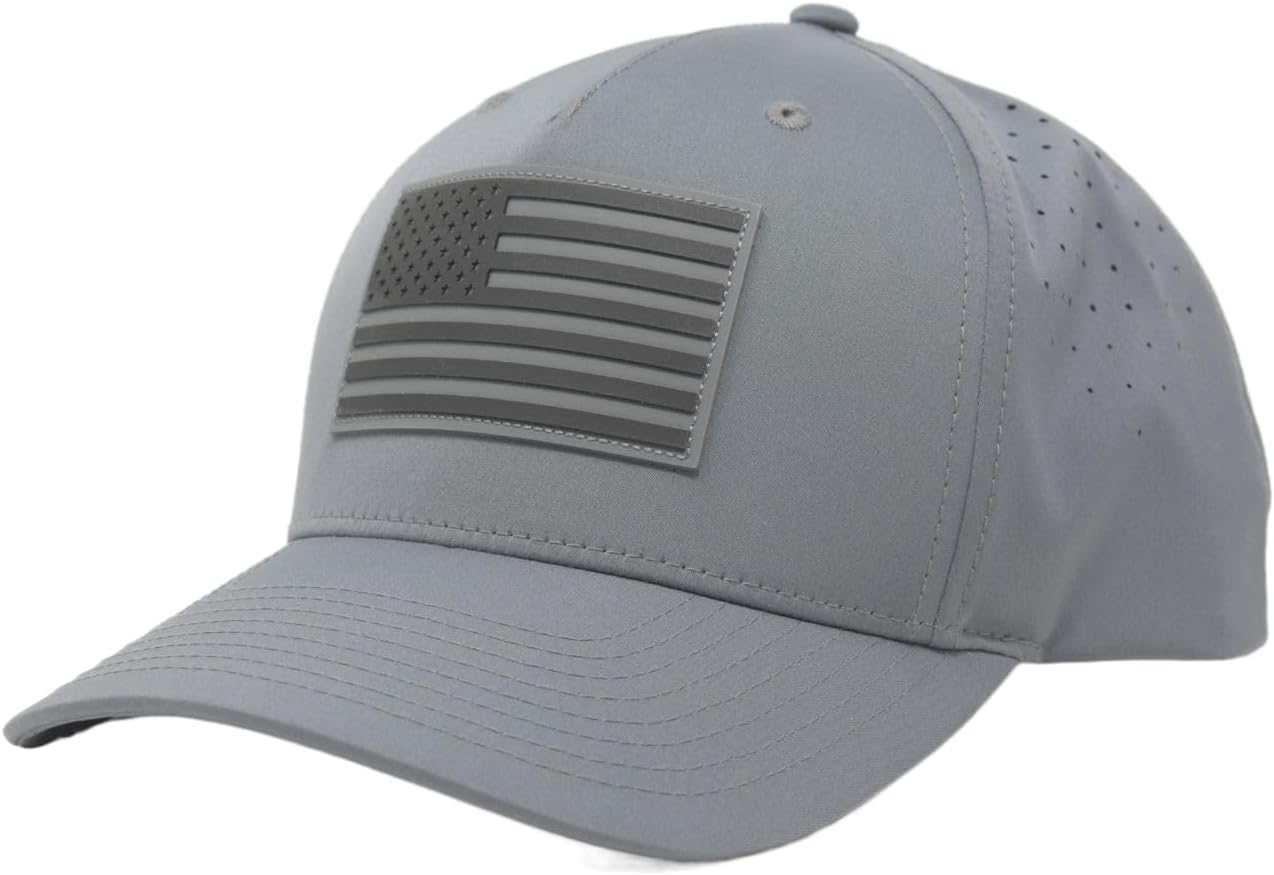 13 STRIPES American Flag Hat PVC Curved Performance - Patch Mesh Back Snapback Hat for Men & Women USA Flag Trucker Hat