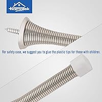 Vista 4 de HOMOTEK 30 Pack Spring Door Stopper with Rubber Bumper Satin Nickel 3-1/8" Flexible Spring Heavy Duty Wall Door Stop Low Mounted Door Bumper for