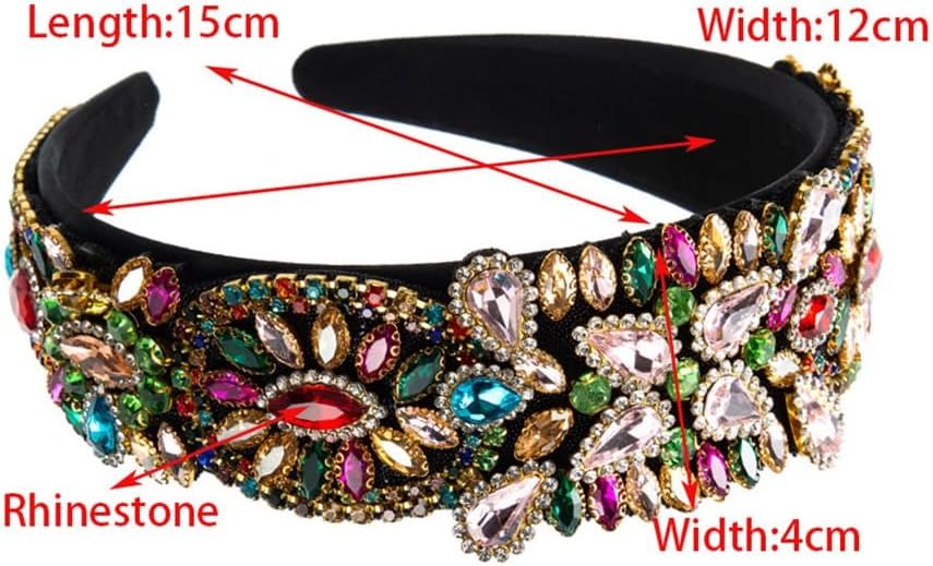 Baroque Diamond Encrusted Vintage Hair Accessories Heavy Duty Full Bands for Women