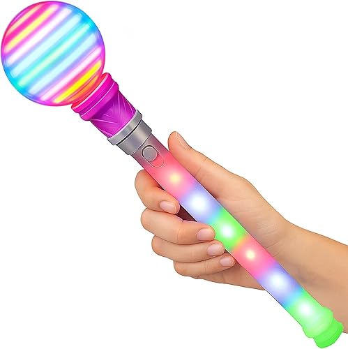 ArtCreativity Varita de luz para niños, varita de juguete giratoria LED de 14 pulgadas con baterías incluidas, divertido juguete de varita iluminada