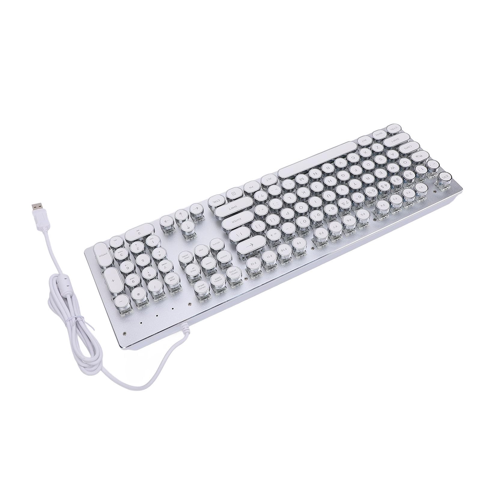Generic Klawiatura do Gier, Przewodowa Klawiatura do Gier USB ze 104 Klawiszami do Komputera (WHITE)