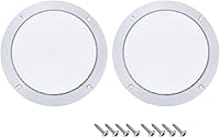 Vista 1 de uxcell 2 unids 5 "agujero de montaje diagonal distancia altavoz parrilla malla círculo decorativo Woofer protector cubierta blanca