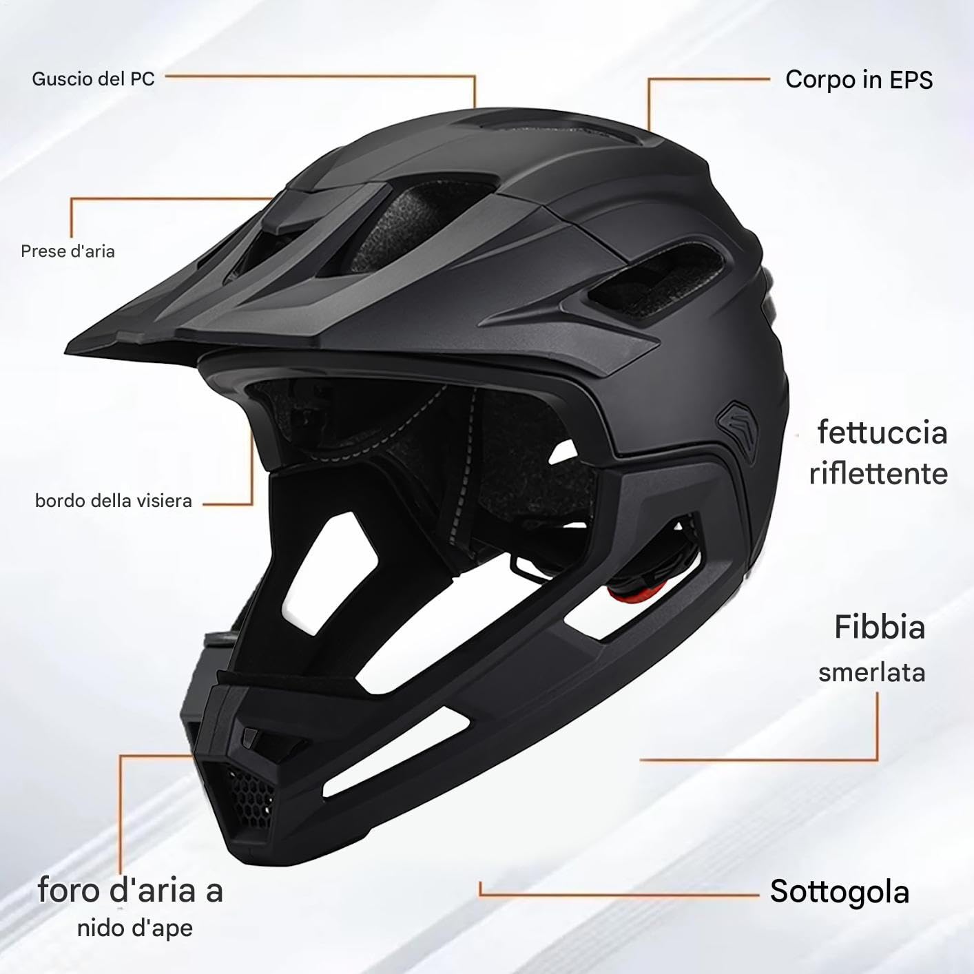 Caschi Da Bici Per Uomo Protezione Leggera Regolabile | Casco da Mountain Bike Multisport Regolabile per Adulti Unisex per Bici Biciclette Ciclismo Monopattino Skateboard e tutti
