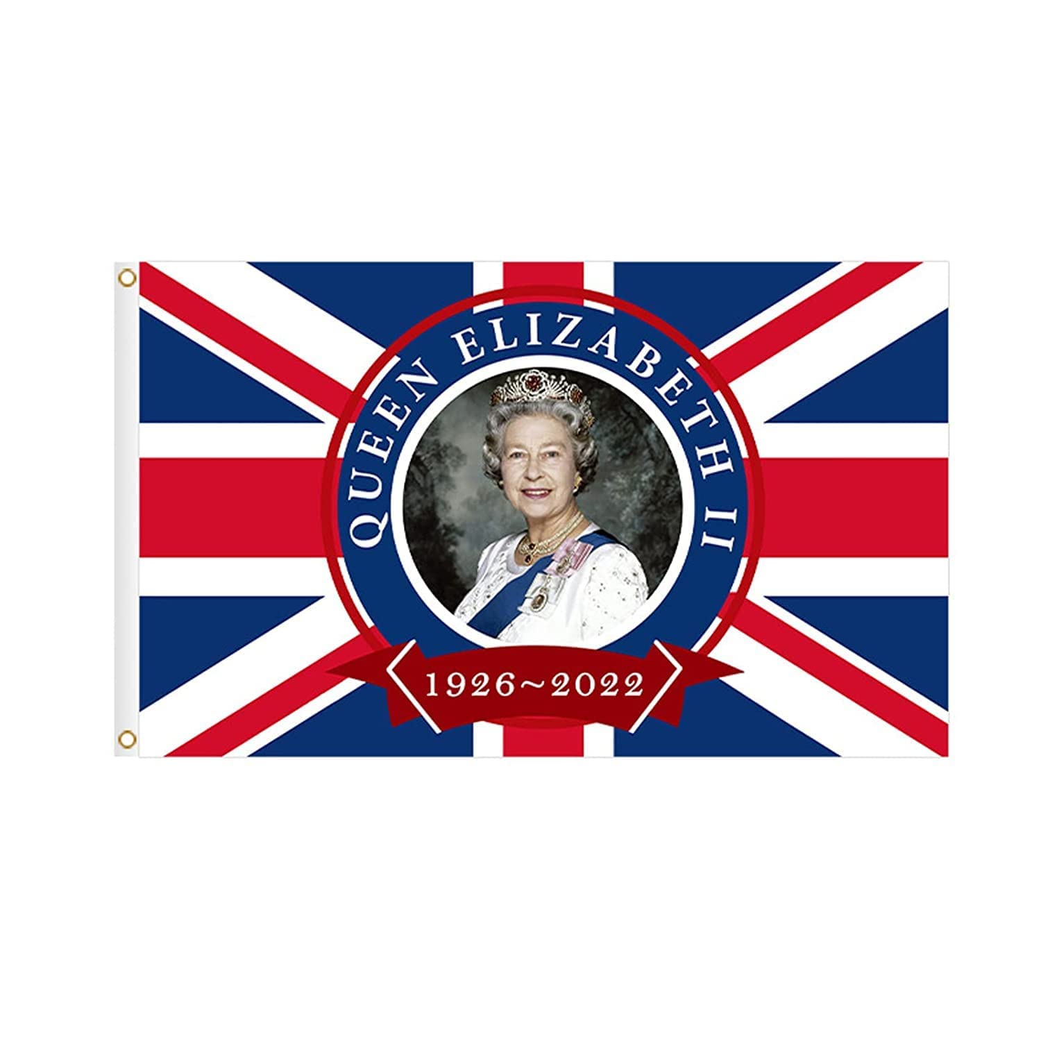 Queen Elizabeth Memorial Flag 5ft X 3ft Union Jack Flags Commemorating