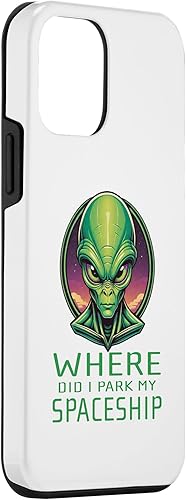 Vista 30 de iPhone 13 Pro Alien Head Art Where I Park Spaceship Area 51 Ufo Aliens Case