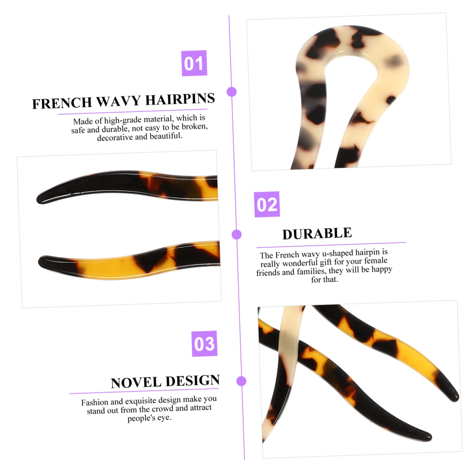 FRCOLOR 5 Set Di Eleganti Fermagli Per Chignon A Forma Di Francese Per Occasioni Formali E Casual 2 Pezzi * 5