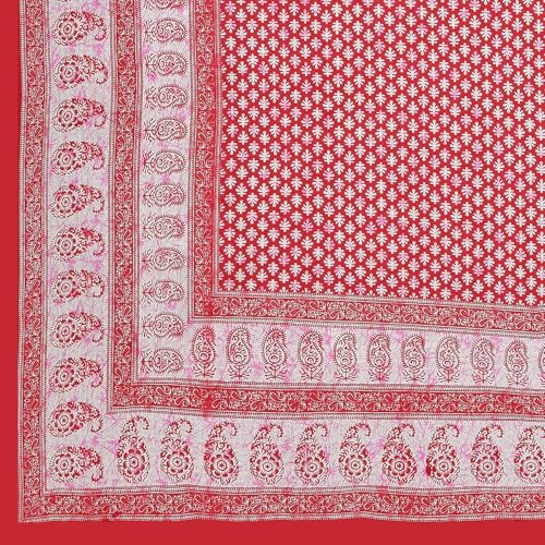 Image of Opulent Collection Double Bedsheet with 2 Pillow Cover | 100% Cotton Bedsheets for Double Bed | Handloom Bedsheet | Size 86x90 inches | King Size (90X102 Inches) (Red, King)