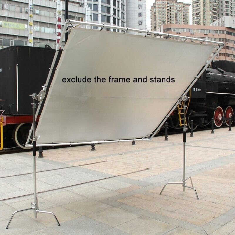 6'x6' 1.8x1.8m Golden/Silver Reflector Cloth Overhead Butterfly Frame, with One Seam