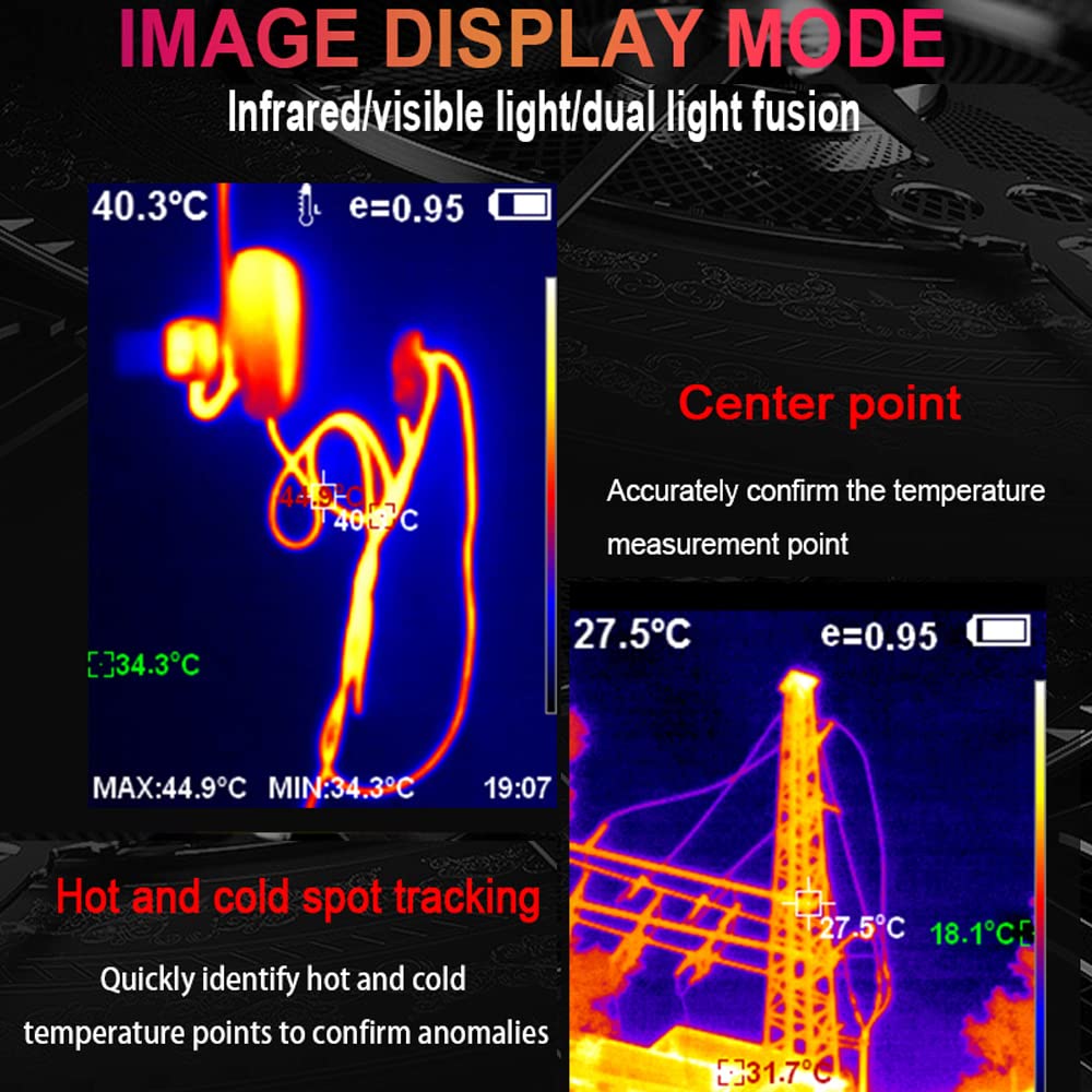 Irfora Tragbare Infrarotsensoren Tragbare Wärmebildkamera 2,8 Zoll 240 * 320 TFT-Display 640 * 480 sichtbare Lichtauflösung Klare Bildkamera -20 ℃ bis 550 ℃ Temperaturmessgerät