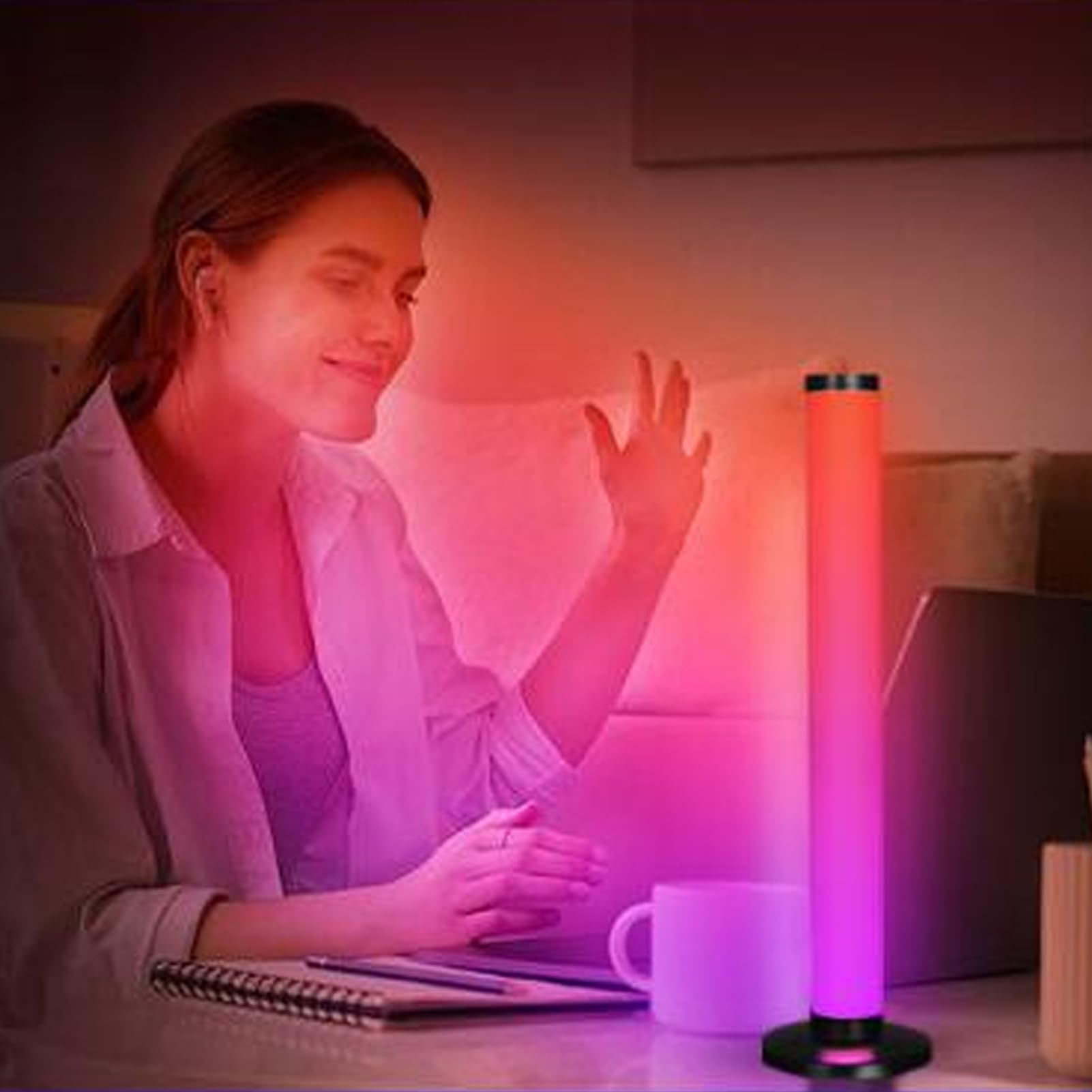 Barra de Luz LED Inteligente, Barras de Luces LED RGB de Sincronización de Música, Iluminación Ambiental Alimentada por USB, Retroiluminación de TV para Juegos que Cambia de