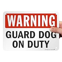 Vista 8 de SmartSign - S-2430-AL-10 Advertencia - Señal de guardia de servicio 7 "x 10" Aluminio Negro/Rojo sobre Blanco