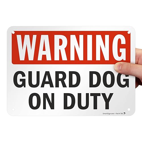 Miniatura 8 de SmartSign - S-2430-AL-10 Advertencia - Señal de guardia de servicio  7 "x 10" Aluminio NegroRojo sobre Blanco