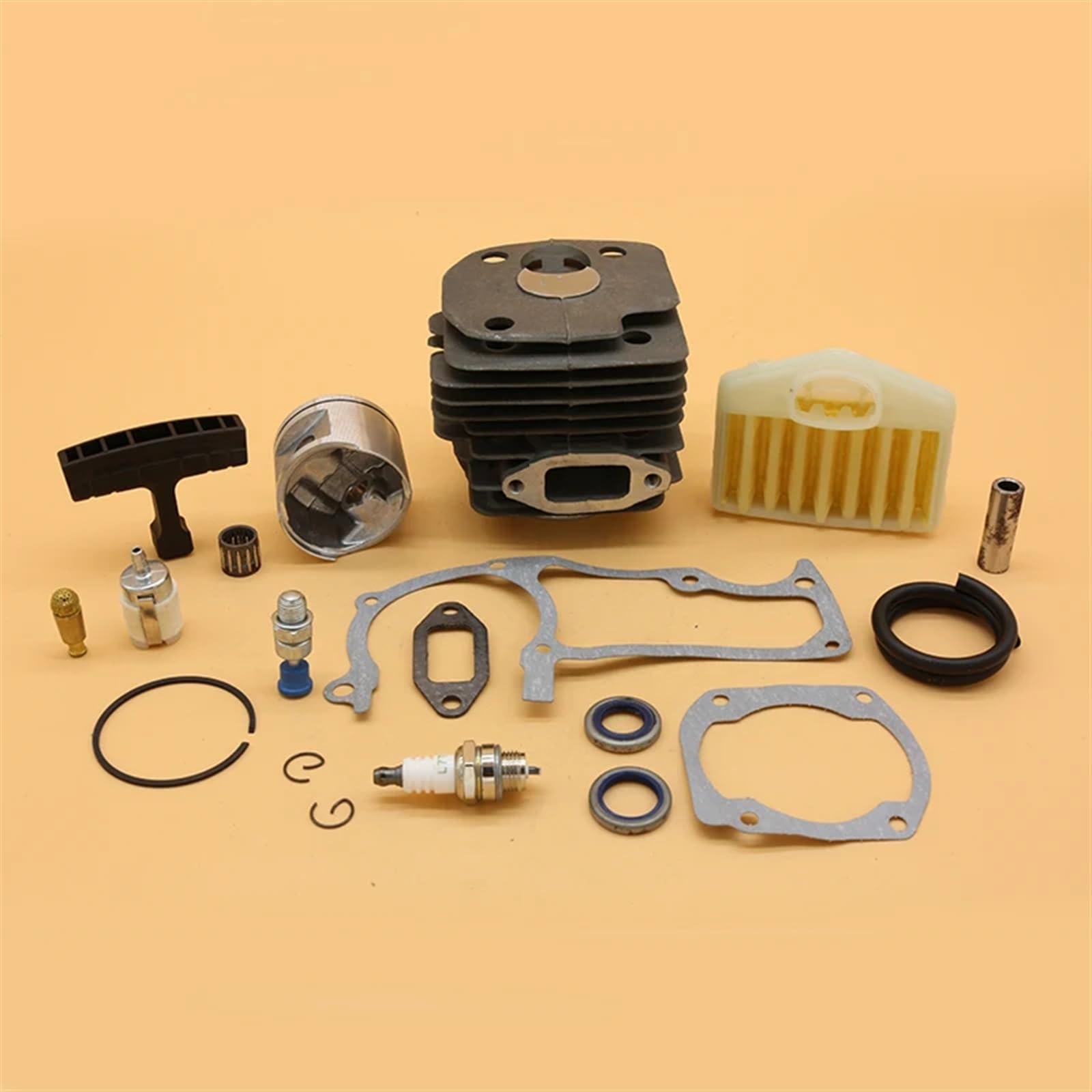 Conjunto de pistón de cilindro de 48/50 mm, filtro de aire, junta de manguera de combustible, kit de bujías, for Husqvarna, 365 372, piezas de repuesto for motosierra de jardín Filtros de aire
