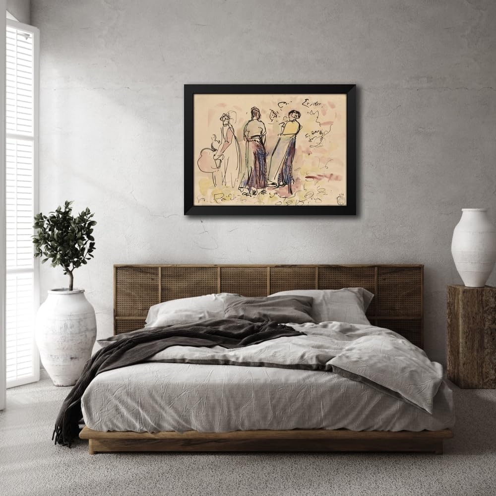 ArtDirect Silhouettes of Women Custom Framed Art Print Giclee Print or Canvas Options with Various Sizes and Customization by Rik Wouters