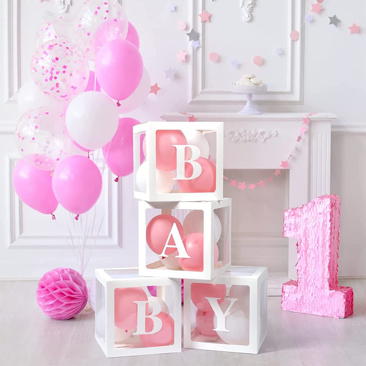Balloon Boxes, 4PCS Baby Shower Decorations Boxes With 26 - View #5