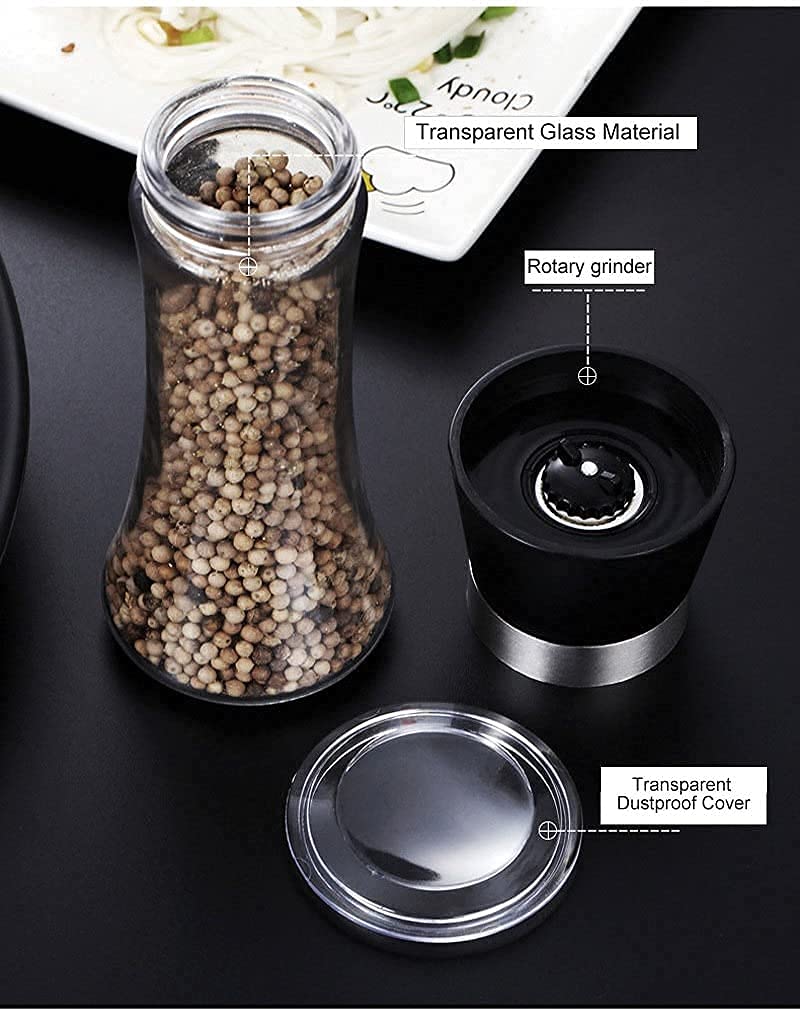 Stainless Steel and Pepper Grinder Tall Salt and Pepper Mill Shakers with Adjustable Coarseness (Meduime Steel and Pepper Grinder) — Amazon image 5