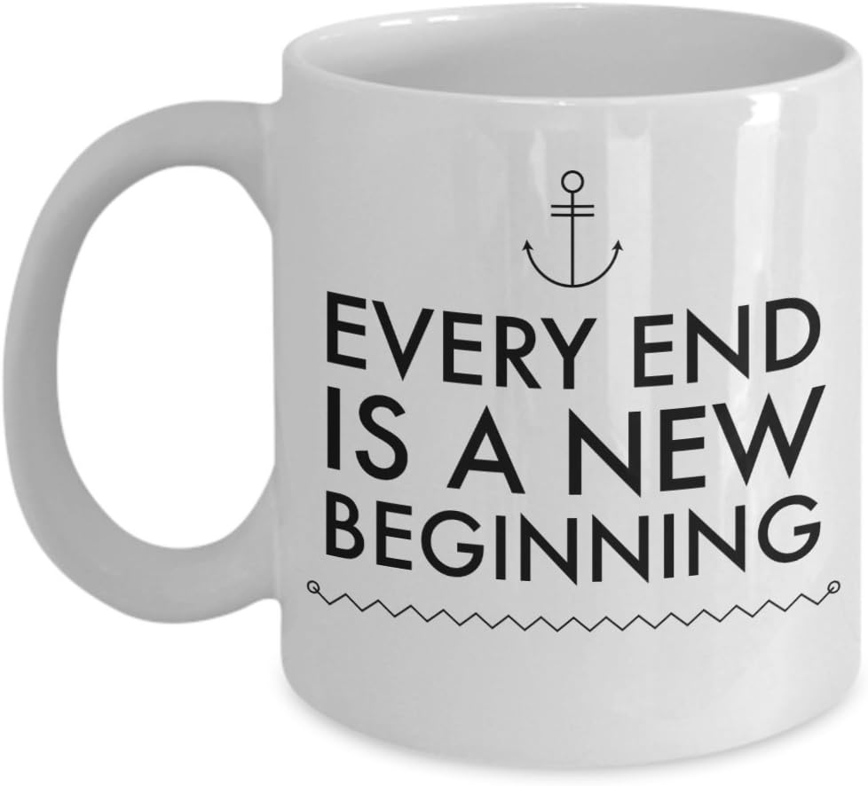 Coworker Leaving Gifts Prime - Every End is a New Beginning Coffee Mug, Congrats On Your New Job, Colleague Co worker Inspirational Farewell Goodbye Parting Gift Ideas, 11 Oz Coffee Cup