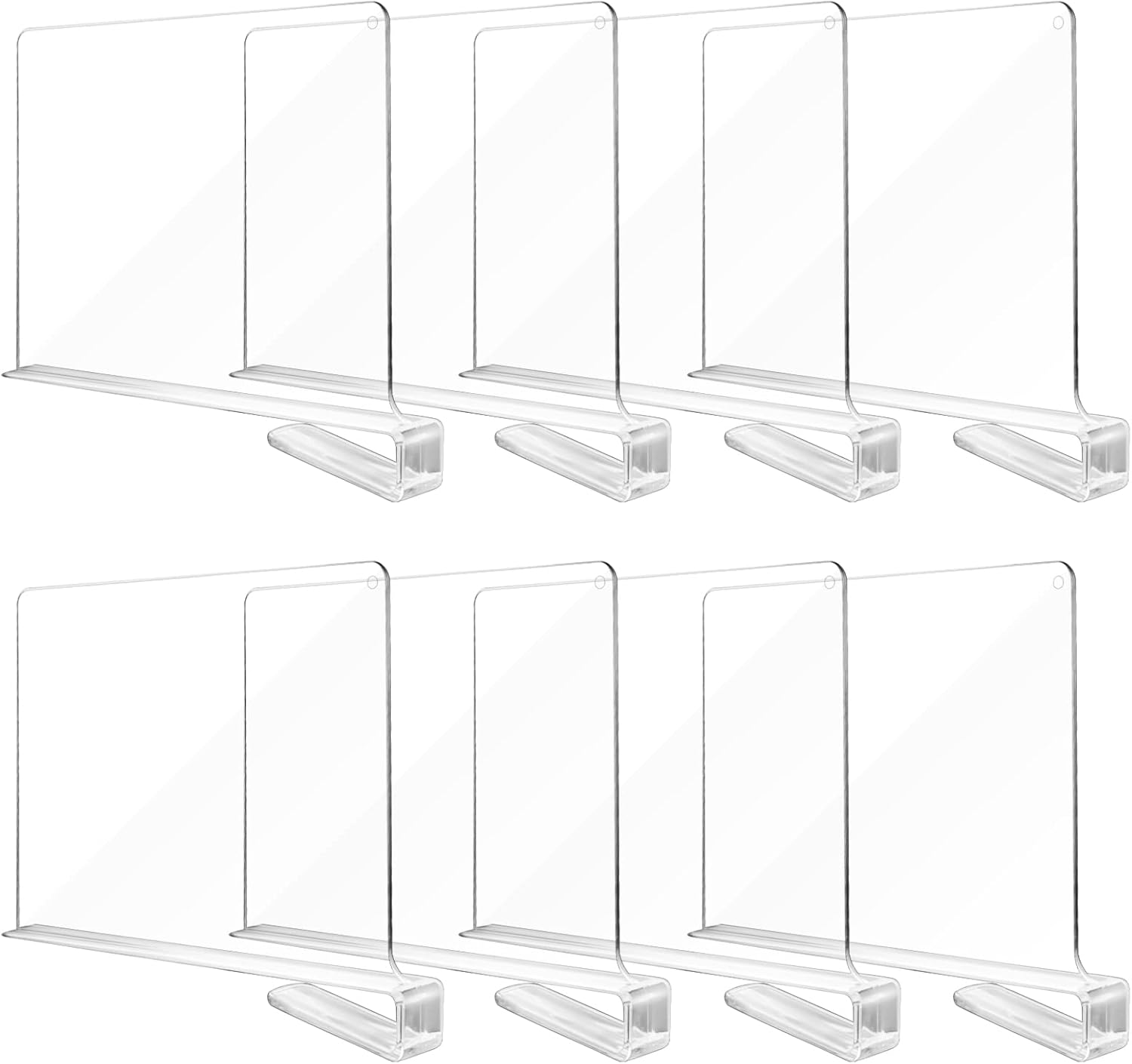 HOLIIO 8PCS Acrylic Shelf Dividers,Clear,Plastic Closets