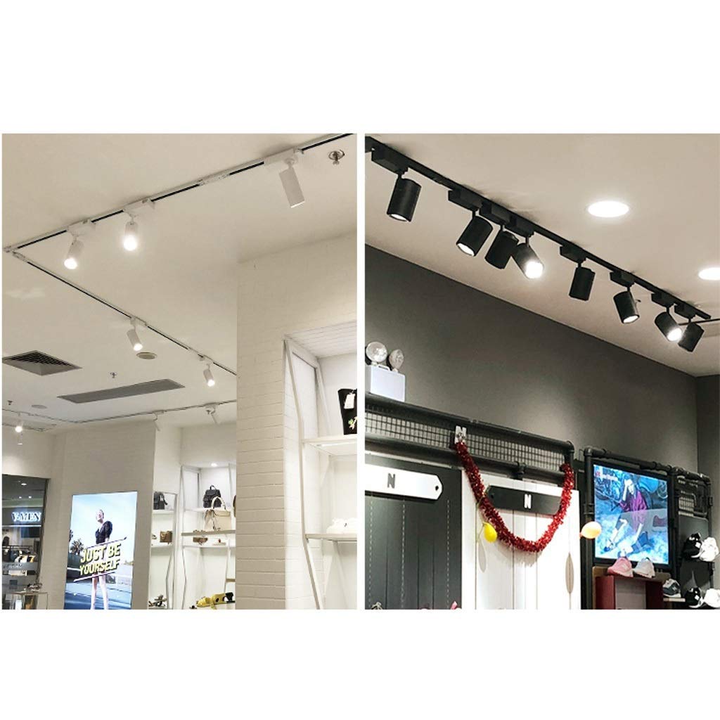 Éclairage sur rail à 6 voies, spots de plafond à LED rotatifs, kit d'éclairage sur rail 3 * 1M, éclairage de cuisine et de café - Blanc 180 W - Lumière naturelle